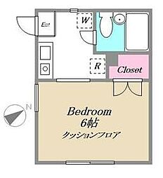 ハイツＫ 2階1Kの間取り