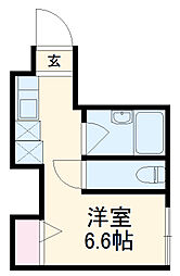 ベイルーム吉野町 1階ワンルームの間取り
