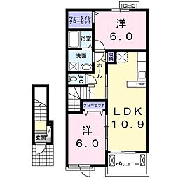 マロンドエルA 2LDKの間取図画像