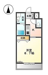 ルシエール 1Kの間取図画像
