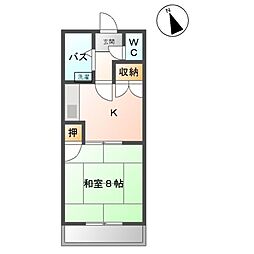 名鉄三河線 豊田市駅 バス18分 高橋支所前下車 徒歩2分の賃貸アパート 2階1Kの間取り