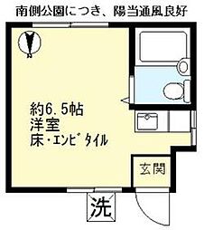 東京メトロ丸ノ内線 方南町駅 徒歩10分の賃貸アパート 1階ワンルームの間取り