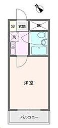 ブルーハイツＫ 2階1Kの間取り