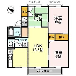 ハイツミヅホ　A棟 2階3LDKの間取り