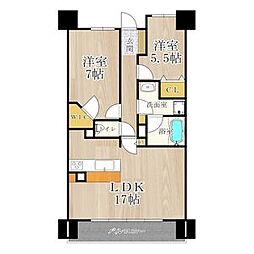 Osaka Metro千日前線 桜川駅 徒歩6分の賃貸マンション 13階2LDKの間取り