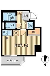都営新宿線 住吉駅 徒歩3分の賃貸マンション 2階ワンルームの間取り