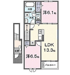 パークレジデンス　ミッド 2階2LDKの間取り