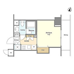JR山手線 目黒駅 徒歩1分の賃貸マンション 3階1Kの間取り