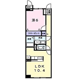 サンリットグローヴ 1LDKの間取図画像