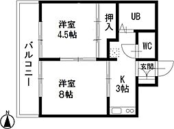 埼玉高速鉄道 川口元郷駅 徒歩10分の賃貸マンション 1階1DKの間取り