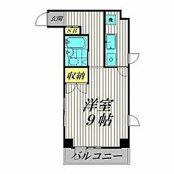 京急本線 平和島駅 徒歩5分の賃貸マンション 4階1Kの間取り