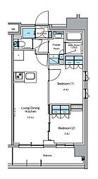 東京メトロ半蔵門線 押上駅 徒歩10分の賃貸マンション 3階2LDKの間取り