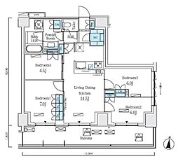 東京メトロ南北線 志茂駅 徒歩8分の賃貸マンション 4階4LDKの間取り