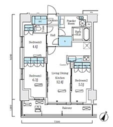 東京メトロ南北線 志茂駅 徒歩8分の賃貸マンション 5階3LDKの間取り
