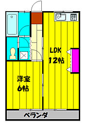 高橋ビル 3階1LDKの間取り