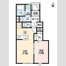 つくばエクスプレス 六町駅 徒歩23分の賃貸アパート 1階1LDKの間取り