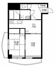 JR東北本線 古河駅 徒歩10分の賃貸マンション 2階2DKの間取り