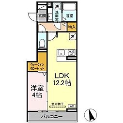 近鉄名古屋線 烏森駅 徒歩6分の賃貸アパート 3階1LDKの間取り