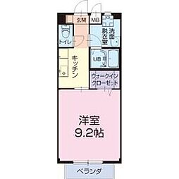 スレーヌ八剣 1Kの間取図画像