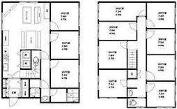 Ｓｈａｒｅｌｌｅ大森II 1階ワンルームの間取り