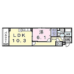 京都地下鉄東西線 椥辻駅 徒歩6分の賃貸アパート 2階1LDKの間取り
