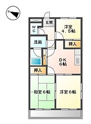 三岐鉄道三岐線 大矢知駅 徒歩18分の賃貸アパート 2階3DKの間取り