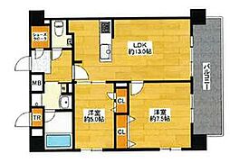 JR鹿児島本線 箱崎駅 徒歩5分の賃貸マンション 1階2LDKの間取り