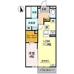 東武伊勢崎線 太田駅 徒歩12分の賃貸アパート 1階1LDKの間取り