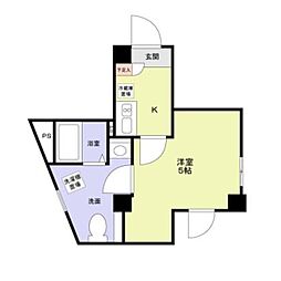 ブルーライトヨコハマ 1階1Kの間取り