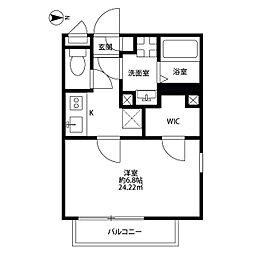 アムール武井 1階1Kの間取り