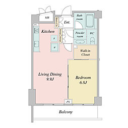 都営浅草線 泉岳寺駅 徒歩5分の賃貸マンション 4階1LDKの間取り