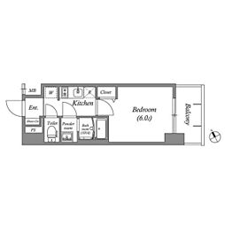 近鉄名古屋線 米野駅 徒歩10分の賃貸マンション 6階1Kの間取り
