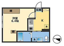東小岩ｐｅａｃｅ−ｃｕｂｅIII 1階1Kの間取り