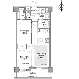 東京メトロ有楽町線 護国寺駅 徒歩4分の賃貸マンション 3階2LDKの間取り