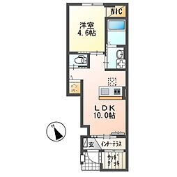 JR飯田線 三河一宮駅 徒歩17分の賃貸アパート 1階1LDKの間取り