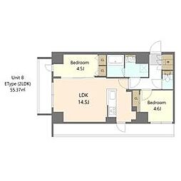 都営三田線 西台駅 徒歩10分の賃貸マンション 7階2LDKの間取り