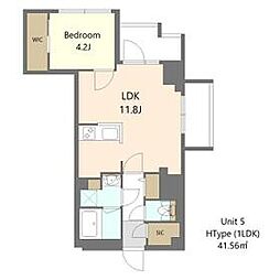 都営三田線 西台駅 徒歩10分の賃貸マンション 5階1LDKの間取り