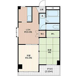 ディアコート東金 1階2LDKの間取り