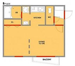 東京メトロ千代田線 乃木坂駅 徒歩7分の賃貸マンション 2階1Kの間取り