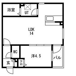 名古屋市営名港線 日比野駅 徒歩12分の賃貸アパート 3階1LDKの間取り