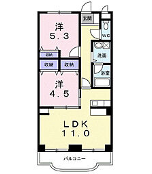 近鉄名古屋線 川越富洲原駅 徒歩6分の賃貸マンション 3階2LDKの間取り