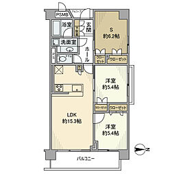 グランディム京都烏丸五条 8階2SLDKの間取り