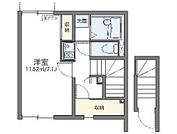 愛知高速東部丘陵線 はなみずき通駅 徒歩11分の賃貸アパート 2階1Kの間取り