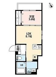 京成本線 京成津田沼駅 徒歩3分の賃貸アパート 1階1LDKの間取り
