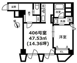 東京メトロ銀座線 赤坂見附駅 徒歩9分の賃貸マンション 4階1LDKの間取り