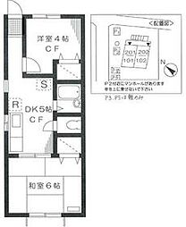 JR青梅線 福生駅 バス10分 あきる野市民球場下車 徒歩3分の賃貸アパート 1階2DKの間取り