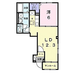 ドルチェビータ　III 1階1LDKの間取り