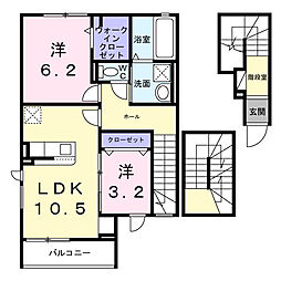 ドルチェビータ　III 3階2LDKの間取り