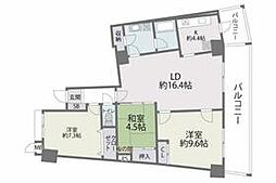 西鉄貝塚線 香椎花園前駅 徒歩21分の賃貸マンション 4階3LDKの間取り