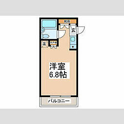 京王相模原線 京王堀之内駅 徒歩14分の賃貸マンション 3階ワンルームの間取り